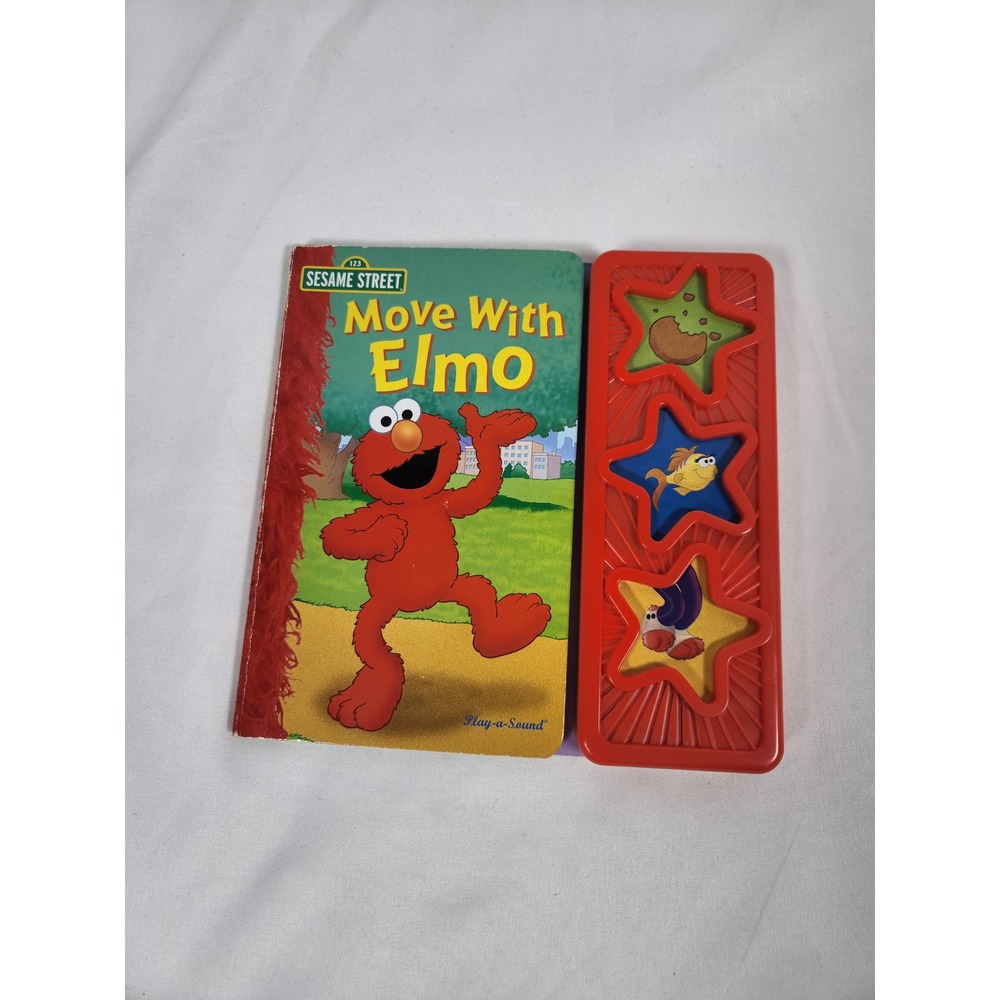 Sesame Street Move With Elmo Play-a-Sound Board Book WORKS